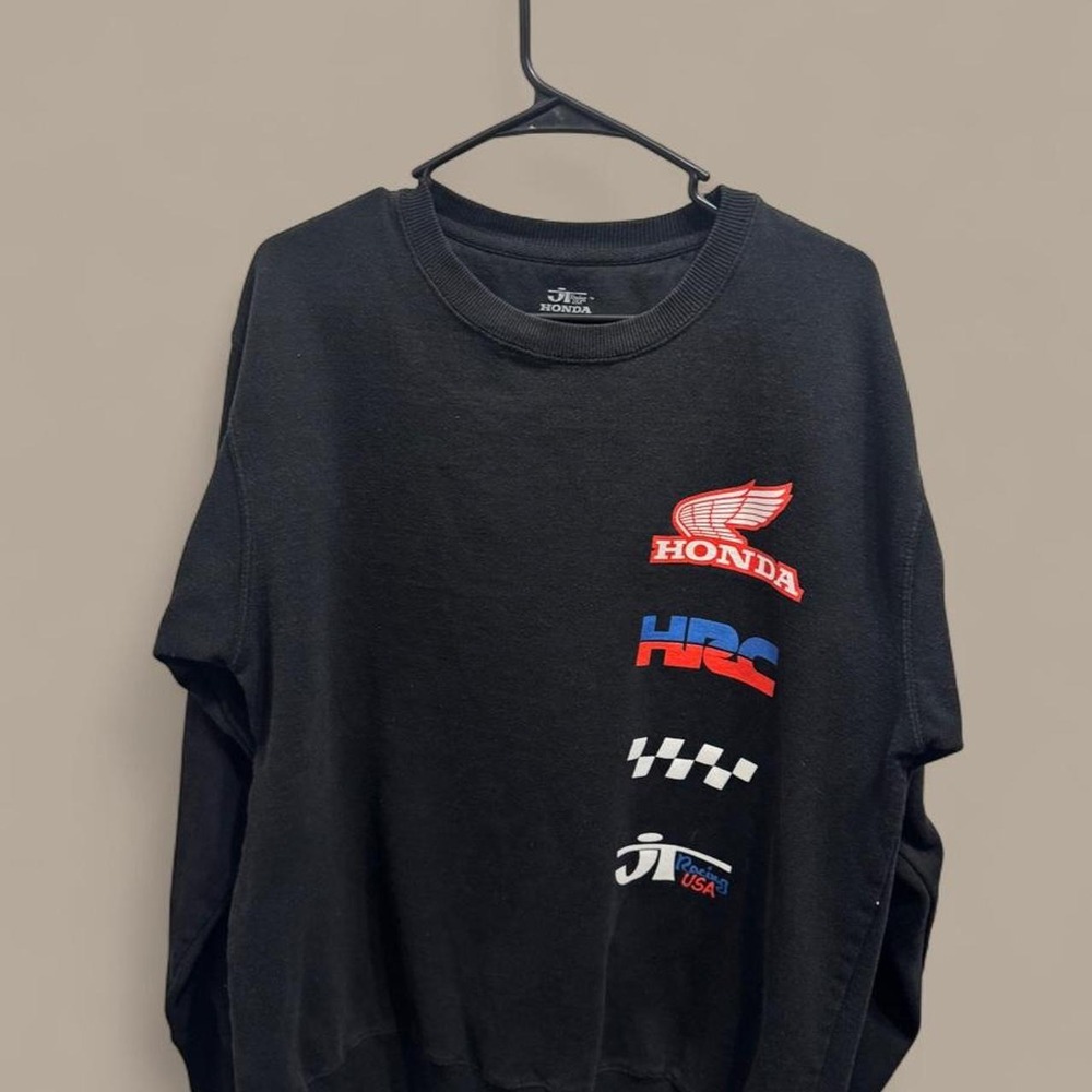 Honda Motorcycles JT Racing USA HRC Graphic Sweatshirt Black Mens Large
